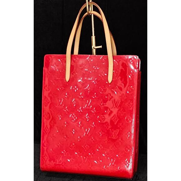 Louis Vuitton Red Monogram Vernis Reade MM Tote - Picture 3 of 11